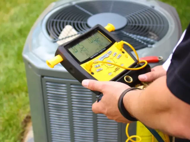 HVAC being serviced