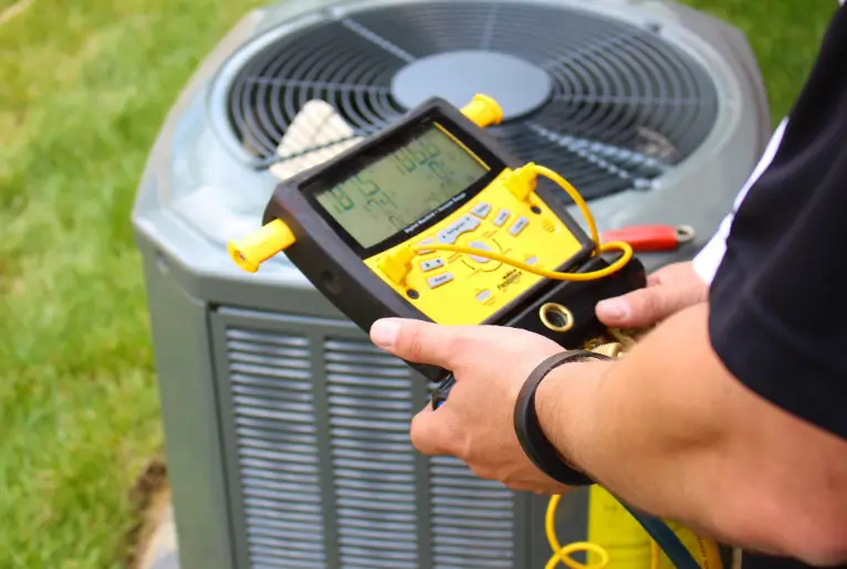 HVAC being serviced