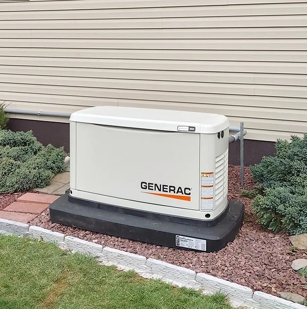 Generator in flowerbed installation