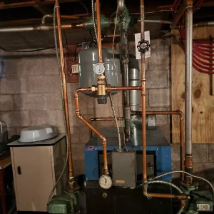 Oil boiler with mixing valve