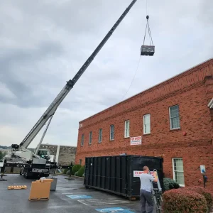 Rooftop unit change out commercial crane